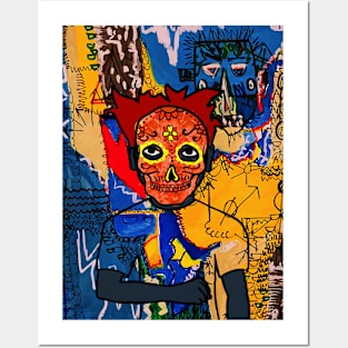 Dive into the Streets - A MaleMask NFT with MexicanEye Color and Street Art Background Posters and Art